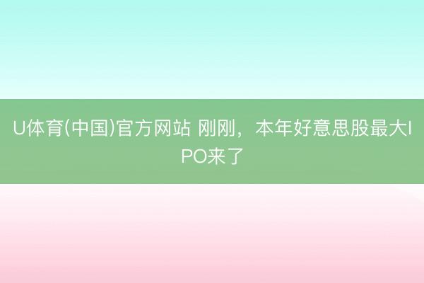 U体育(中国)官方网站 刚刚，本年好意思股最大IPO来了