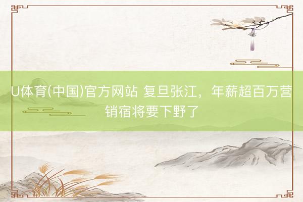 U体育(中国)官方网站 复旦张江，年薪超百万营销宿将要下野了