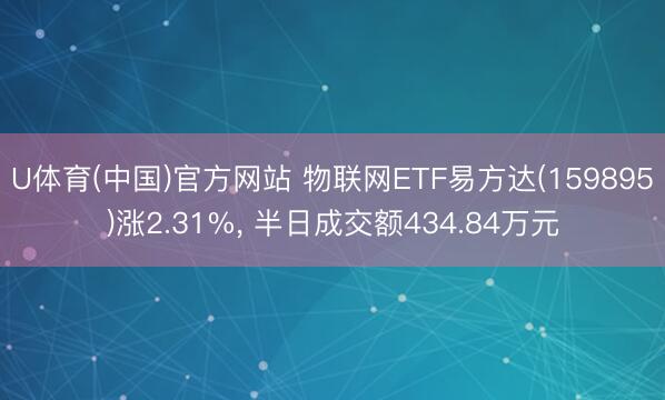 U体育(中国)官方网站 物联网ETF易方达(159895)涨2.31%， 半日成交额434.84万元