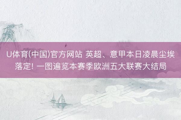 U体育(中国)官方网站 英超、意甲本日凌晨尘埃落定! 一图遍览本赛季欧洲五大联赛大结局