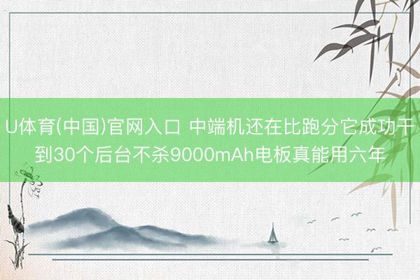 U体育(中国)官网入口 中端机还在比跑分它成功干到30个后台不杀9000mAh电板真能用六年