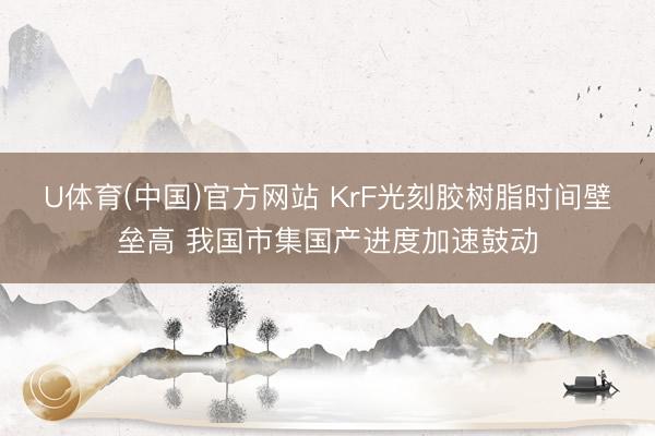 U体育(中国)官方网站 KrF光刻胶树脂时间壁垒高 我国市集国产进度加速鼓动