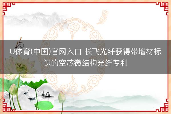 U体育(中国)官网入口 长飞光纤获得带增材标识的空芯微结构光纤专利