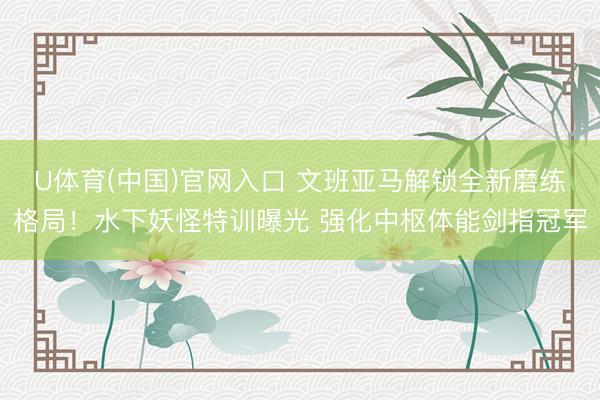 U体育(中国)官网入口 文班亚马解锁全新磨练格局！水下妖怪特训曝光 强化中枢体能剑指冠军