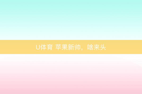 U体育 苹果新帅，啥来头