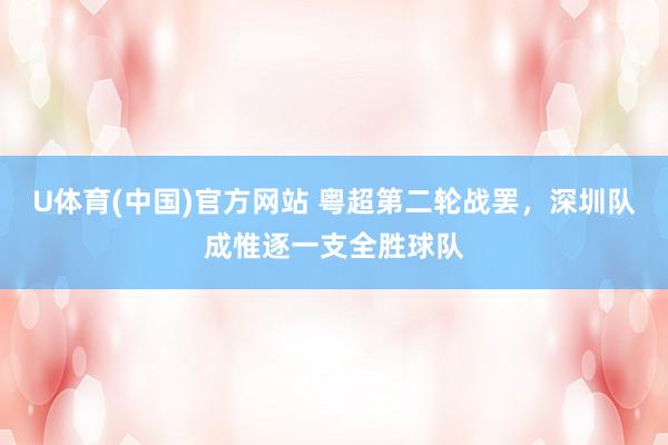U体育(中国)官方网站 粤超第二轮战罢，深圳队成惟逐一支全胜球队
