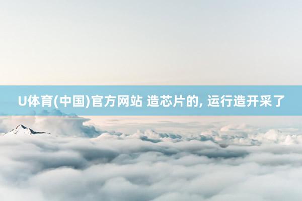 U体育(中国)官方网站 造芯片的， 运行造开采了